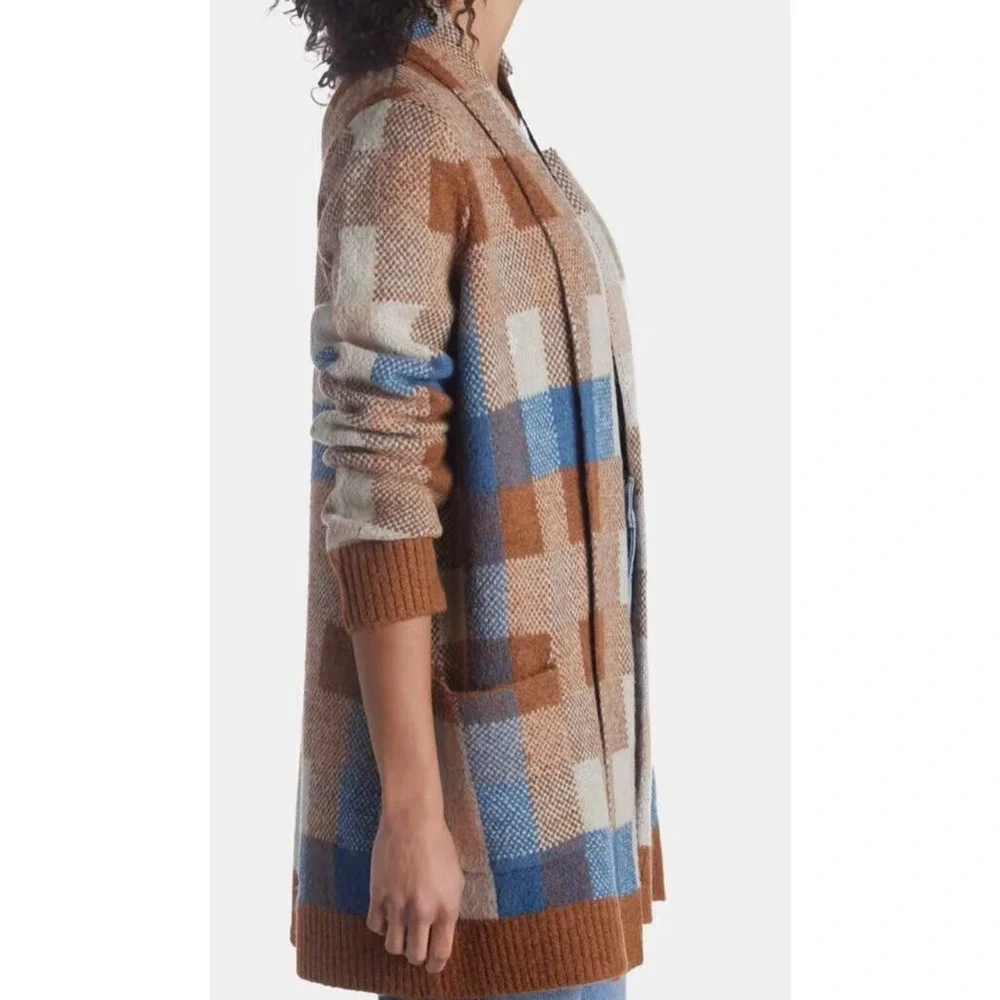 Fold Detail Plaid Coatigan‎